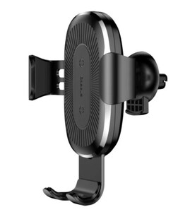 Держатель с беспроводной зарядкой Baseus Wireless Charger Gravity Car Mount Black, фото 2
