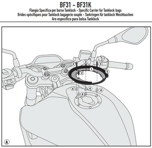 Крепеж TANKLOCK сумки на бак мотоцикла BMW G310R/G310GS Givi Black (BF31), фото 2