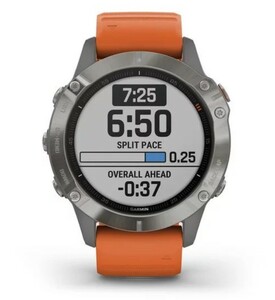 Умные часы Garmin Fenix 6 Sapphire титановый с оранжевым ремешком, фото 8
