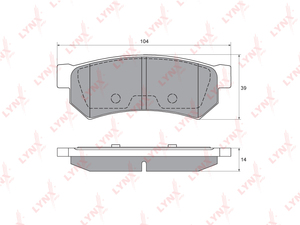 Колодки тормозные задние  LYNXauto BD-1814. Для: Chevrolet, Шевроле, Lacetti(Лачети) 1.4-2.0D 05> / Nubira 1.6-2.0D 05>, Daewoo, Дэу, Lacetti(Лачети) 1.4-1.8 04>.

Длина, мм 104. 
Высота, мм 39., фото 2