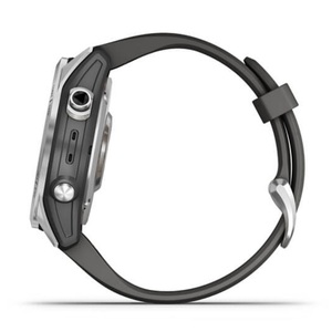 Умные часы Garmin Fenix 7s серебристый с графитовым силиконовым ремешком, фото 11