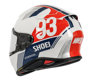 Мотошлем NXR 2 MM93 RETRO SHOEI (бело-сине-красный глянцевый, TC-10, M), фото 2