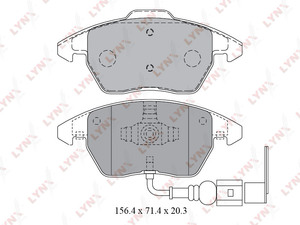 Колодки тормозные передние  LYNXauto BD-1203. Для: Audi, Ауди A3 03> / TT 06>, Skoda, Шкода, Octavia(Октавия) 04> / Superb(Суперб) 08>, VW, Фольксваген, Golf(Гольф) V-VI/Jetta(Джета) 05>., фото 2