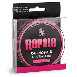 Леска плетеная RAPALA Rapinova-X MULTI GAME розовая 100м #0.4/8.8LB/0.10 мм, фото 1