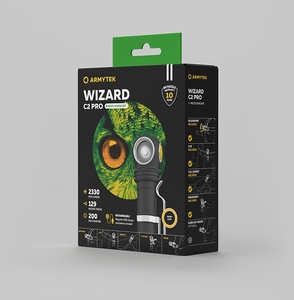 Мультифонарь налобный Armytek Wizard C2 Pro Magnet USB, теплый свет, ABM01, аккумулятор (F08701W), фото 3