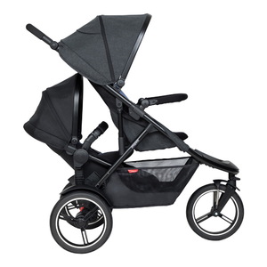 Коляска для погодок Phil and Teds Dash Charcoal Grey с двумя прогулочными блоками, фото 3