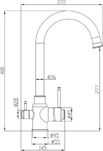 Смеситель для кухни ZORG Steel Hammer (SH 763 BLACK BR) бронза чёрная, фото 2