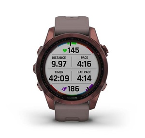 Умные часы Garmin Fenix 7s Sapphire Solar титановый темно-бронзовый с сланцево-серым силиконом, фото 8