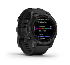 Умные часы Garmin Fenix 7 Solar серый с черным ремешком, фото 3