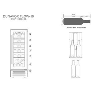 Встраиваемый винный шкаф Dunavox DAUF-19.58SS, фото 8