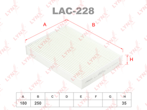 Фильтр салонный LYNXauto LAC-228. Для: NISSAN X-Trail(T32) 13>, RENAULT Dokker 12> / Koleos II 12> / Lodgy 12>, фото 1
