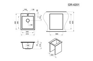 Мойка для кухни GRANULA 4201 (GR-4201 графит), фото 3