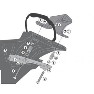 Комплект крепежа для PLR1161/PL1161CAM (Honda CRF1000L Afric) Givi Black (1161KIT), фото 2