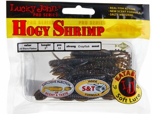 Виброхвосты съедобные LJ Pro Series HOGY SHRIMP 3.0in (07.60)/S21 10шт., фото 4