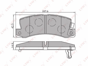 Колодки тормозные задние LYNXauto BD-7521. Для: Toyota, Тойота, Camry(Камри)(V20) >01/2.4 01> / Carina(Карина)(T150/170) 1.6-2.0D >92/Carina(Карина) E(T190) 1.6-2.0D 92-96/Celica >94., фото 2