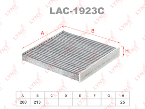 Фильтр салонный угольный LYNXauto LAC-1923C. Для: FORD Transit 2.2D-3.2D 06>, фото 1