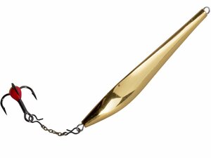 Блесна вертикальная зимняя Lucky John DOUBLE BLADE с цепочкой и тройником 45 мм GC блистер, фото 5