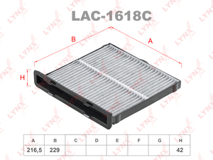 Фильтр салонный угольный LYNXauto LAC-1618C. Для SUBARU Субару Forester(Форестер) 18>/Impreza(Импреза) 16>/Xv 17>, фото 1