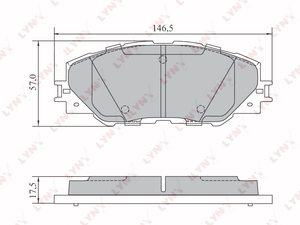 Колодки тормозные передние  LYNXauto BD-7572. Для: Toyota, Тойота, RAV(РАВ) 4 2.0-2.2D 06> / Auris(E150) 1.8 10>. 

Длина, мм 146,5. 
Высота, мм 57. 
Толщина, мм 17,5., фото 2