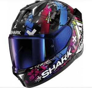 Шлем Shark SKWAL i3 HELLCAT Black/Chrome/Blue глянцевый L, фото 1