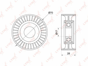 Ролик натяжного механизма / приводной LYNXauto PB-5181. Для: Fiat Ducato 2.3D 02>, IVECO Daily III-V 2.3D 05>, фото 1