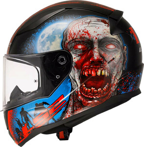 Мотошлем LS2 FF353 RAPID II ZOMBIE (черно-красный глянцевый, BLACK RED, XL), фото 2