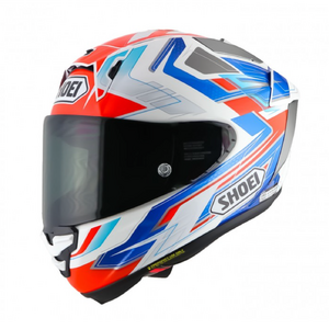 Мотошлем X-Spirit PRO ESCALATE SHOEI (бело-сине-красно-серый глянцевый, TC-10, XL), фото 2