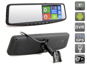 Зеркало заднего вида с навигатором и видеорегистратором на ОС Android AVEL Electronics AVS0588DVR с функцией телеметрии, фото 1