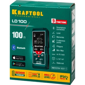 Лазерный дальномер KRAFTOOL LD-100 5 см - 100 м 34765, фото 6