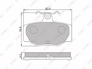 Колодки тормозные задние LYNXauto BD-5736. Для: Nissan, Ниссан, Almera(Алмера)(N16) 02-06/Primera(Примера)(P10) 1.6-2.0/(P11) 98-01., фото 2