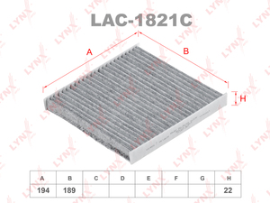 Фильтр салонный угольный LYNXauto LAC-1821C. Для GAC GS8 21>, фото 1