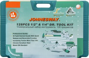 JONNESWAY S04H524128S (S04H524128S18) Набор инструмента универсальный 1/4", 1/2"DR, 128 предметов, фото 4