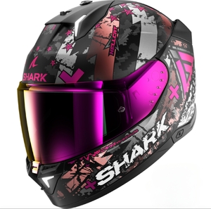 Шлем Shark SKWAL I3 HELLCAT MAT Black/Chrome/Violet матовый M, фото 1