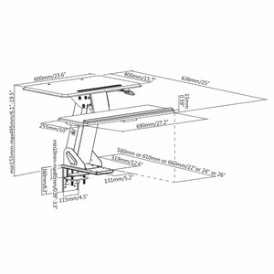 Настольное рабочее место ABC Mount STANDWORK-102 black, фото 3