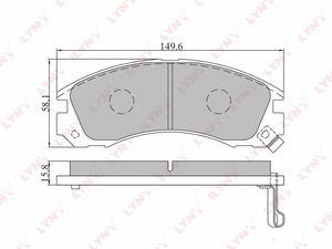 Колодки тормозные передние  LYNXauto BD-5501. Для: Citroen, Ситроен, C-Crosser 07>, Mitsubishi, Митсубиси, Galant(Галант) 97-04/Outlander(Аутлэндер) 03> / Pajero(Паджеро) >00/Pajero(Паджеро) Sport 98., фото 2