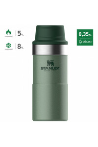 Зеленая термокружка STANLEY Classic 0,35L One hand 2.0 10-06440-014, фото 1