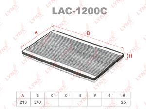 Фильтр салонный угольный LYNXauto LAC-1200C. Для: MERCEDES-BENZ Unimog 68> / Vito(W638) 96-03, фото 1