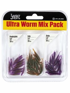 Слаги съедобные искусственные LJ Pro Series ULTRA WORM 1,0in (02.54)/MIX1 60шт., фото 2