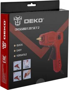 Термопистолет клеевой DEKO DKGG120 120ВТ SET2 c набором стержней (10 шт, 11 мм) 063-4976, фото 5