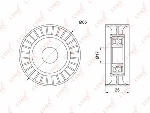 Ролик натяжного механизма / приводной LYNXauto PB-5203. Для: CHEVROLET Aveo 1.3D 11>, OPEL Agila A/B 1.3D 03> / Astra H / J 1.3D 05> / Corsa C/E 1.3D 03> / Meriva A/B 1.3D 05>, SUZUKI Ignis II 1.3D 03> / Splash 1.3D 08> / Swift III-IV 1.3D 05> / Wagon R+ , фото 1