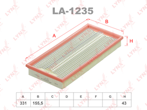 Фильтр воздушный LYNXauto LA-1235. Для: MERCEDES Мерседес-BENZ E420-500(W124) 91> / SL500(R129) 89> / S420-500(W140) 91>, фото 1