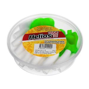 Твистер несъедоб. Credo Double Tail 3,54"/9 см White & Green 15шт. (HS-28-016-N-15) Helios, фото 3
