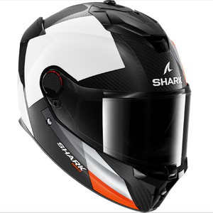 Шлем Shark SPARTAN GT PRO DOKHTA CARBON Black/White/Orange глянцевый S, фото 4