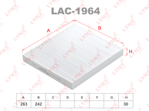 Фильтр салонный LYNXauto LAC-1964. Для: DODGE Durango(WD) 11> / JEEP Grand Cherokee IV(WK-WK2) 10>, фото 1