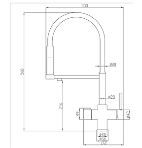 Смеситель для кухни ZORG Steel Hammer SH 2002 CR хром, фото 2