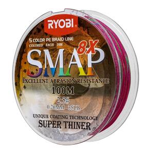 Шнур SMAP PE8X-100M 2.5# Multi Colour 0,26мм Ryobi, фото 5