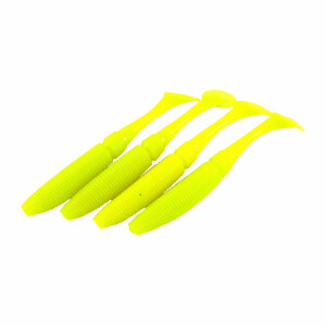 Виброхвост YAMAN PRO Sharky Shad, р.3,75 inch, цвет #02 - Chartreuse (уп 5 шт.), фото 4