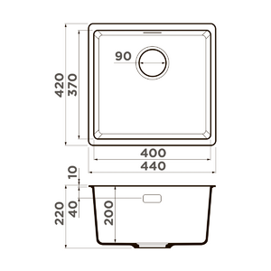 Кухонная мойка Omoikiri Kata 44-U-PA Artgranit/пастила, фото 2
