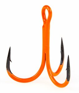Крючки-тройники Lucky John  Orange UV LJH201 разм.002 6 шт., фото 3