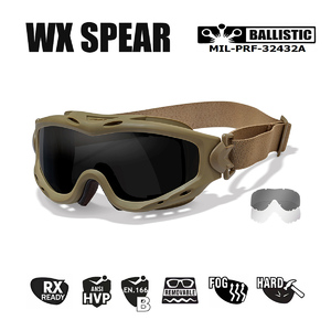 Маска защитная Wiley X WX Spear (Frame: Matte Tan, Lens: Grey + Clear), фото 1